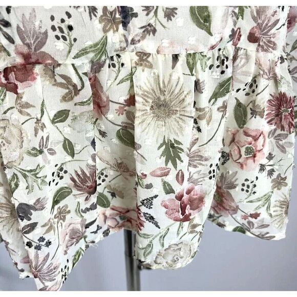 Matilda Jane Good Hart Floral Ruffle Boxy Top Size Medium Zilker Button - Picture 6 of 12